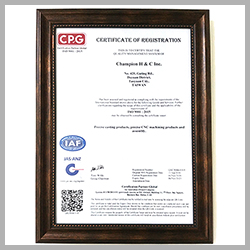 Champion obtained ISO certification in 2021